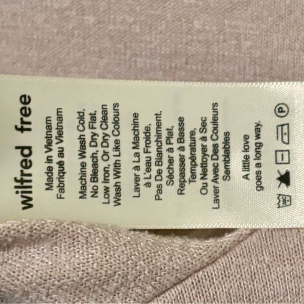 Wilfred| Aritzia Pretty Kait Pink Front Knot Short Sleeve Knit Crop Top Sz XXS - Picture 3 of 3